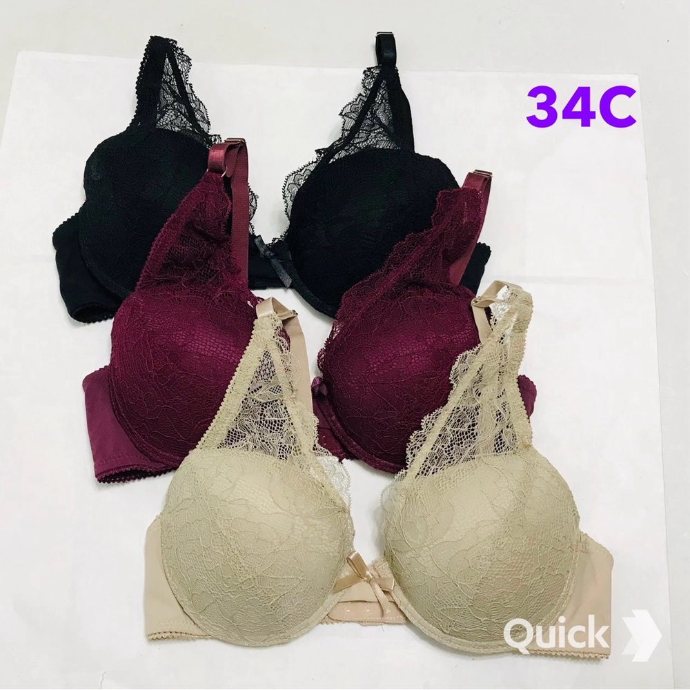 34C - NWT 3 pcs Lace Seamless Cup Women’s Bras
